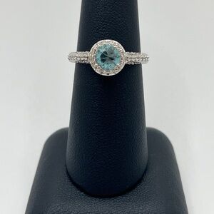 Elegant Silver and Blue Gemstone Ring